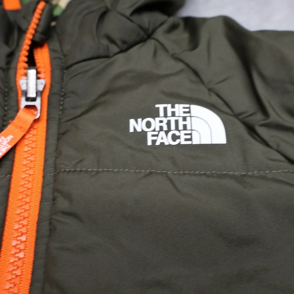 North Face Jacket Kids 4T Camo Reversible Puffer Full Zip Coat Winter Light Pack